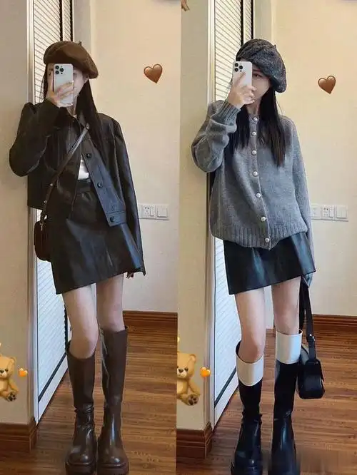 露腿穿搭清爽又时髦,皮裙搭配炫酷又帅气,短裤搭配则更显日常一些,不