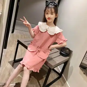 可爱洋气裙子纯色公主裙西瓜红连衣裙110建议身高100110cm体重2030斤