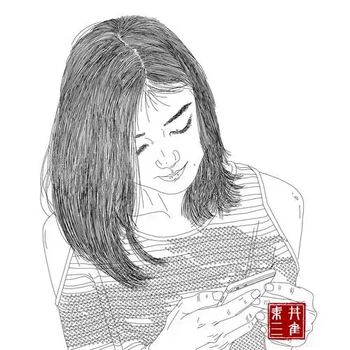 原创人物好友手稿练习图