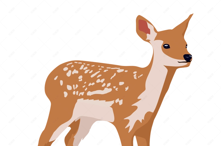 可爱动物梅花鹿卡通手绘高清矢量