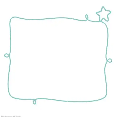 卡通蓝色线条边框免抠图图片-图行天下图库