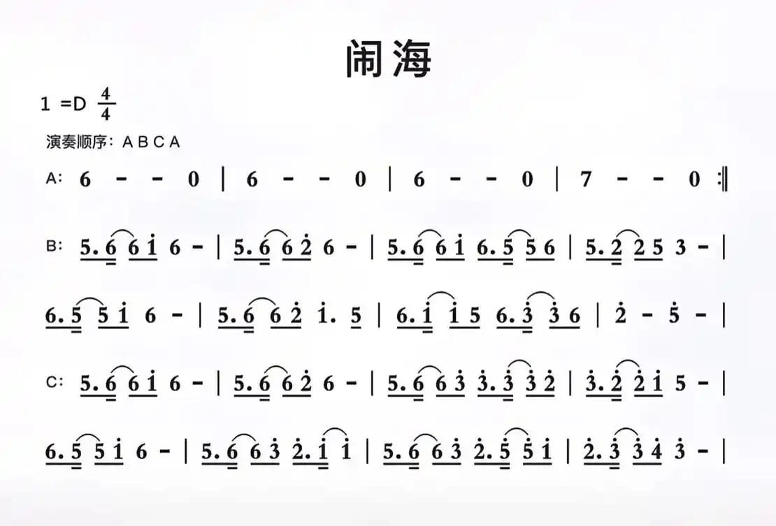 简谱 #笛子 该吃吃,该耍耍. - 抖音