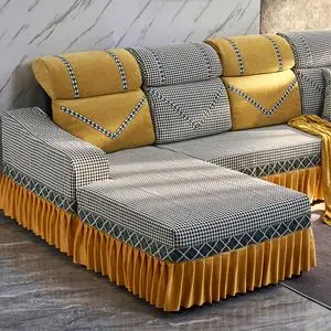 沙发套定制全包四季通用千鸟格现代简约轻奢风u型坐垫罩套定做
