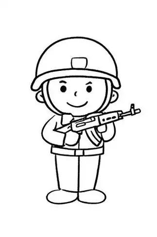 🎨军人简笔画儿童画🌟
