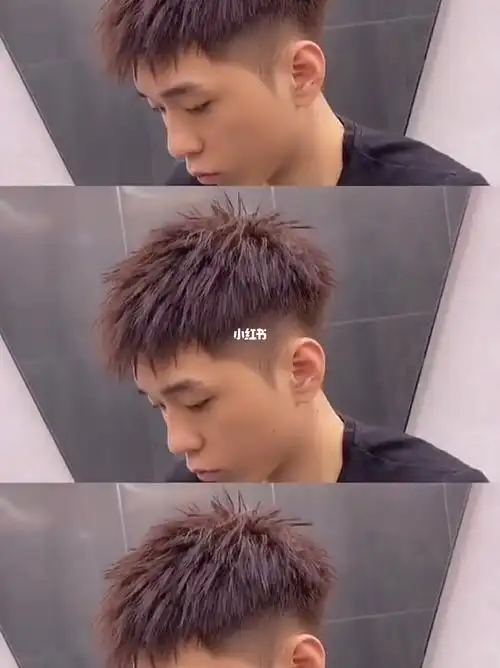 钢夹烫男士烫发