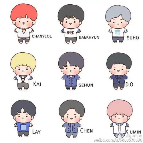 exo简单卡通简笔画