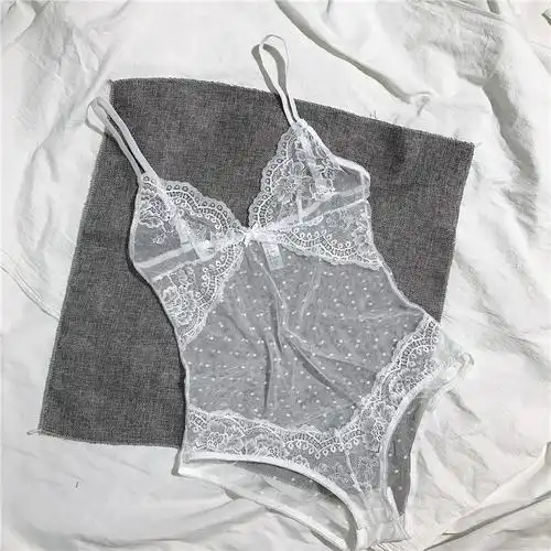 点策专卖店透明文胸蕾丝三角杯胸罩连体女镂空透明文胸美背无钢圈可开