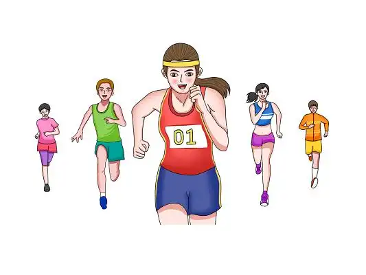 东京奥运会彩色卡通手绘比赛跑步竞技运动会人物元素png素材