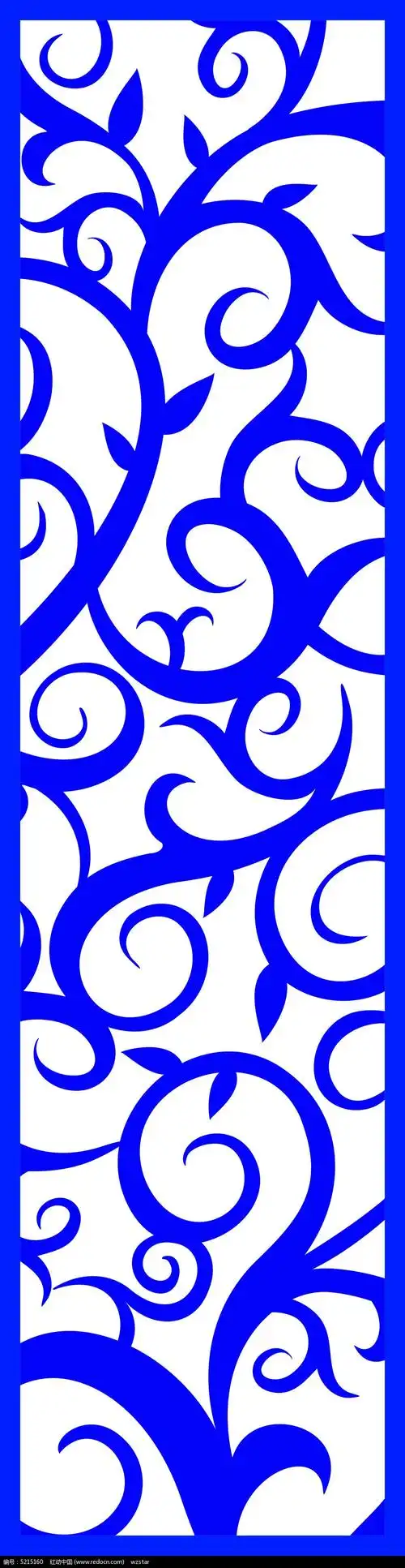 深蓝色卷曲镂空花纹参考