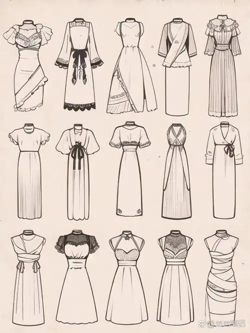 服装设计|新中式连衣裙款式效果图