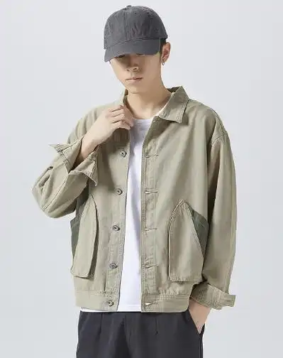 【时尚简约】春季工装夹克男百搭开衫外套休闲透气运动简约上衣款