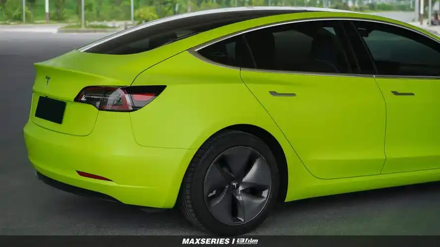 特斯拉-model3贴膜lbfilm改色膜消光荧光黄