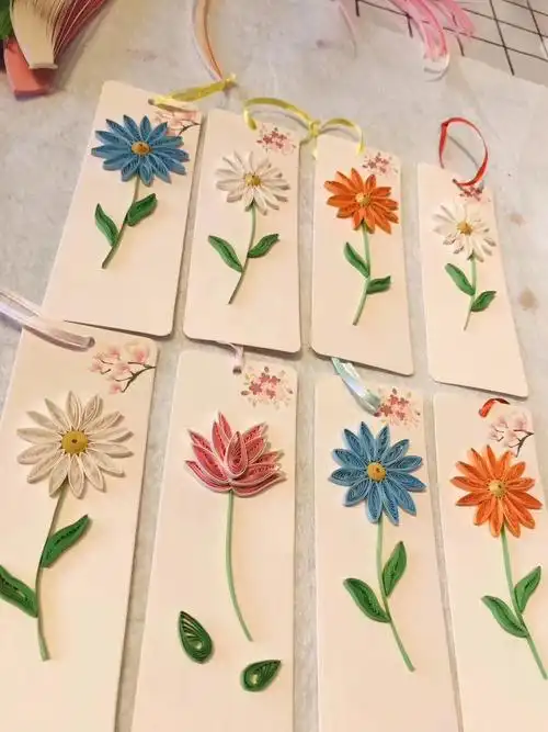 美美的衍纸书签,教师节亲手制作送给老师,你们一般教师节都会送老师