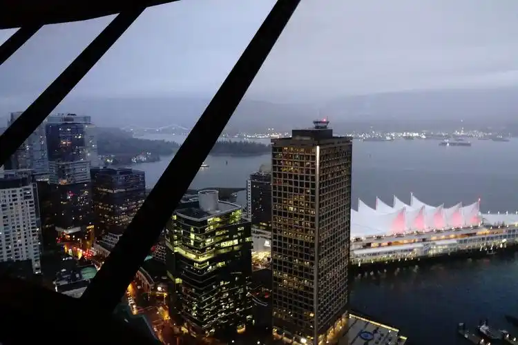 鸟瞰温哥华市中心