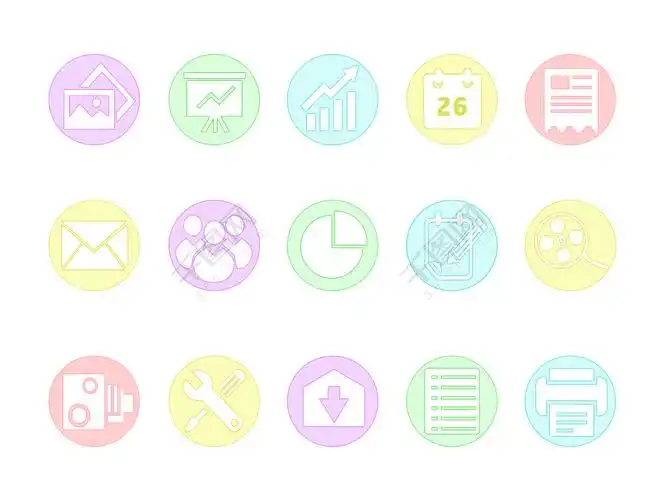 彩色扁平化图标素材