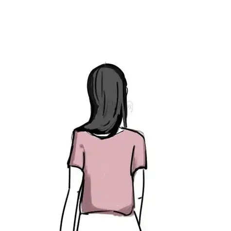 画画我爱画画简笔画女孩背影拿花女孩每日一画学画简笔画4古风女孩