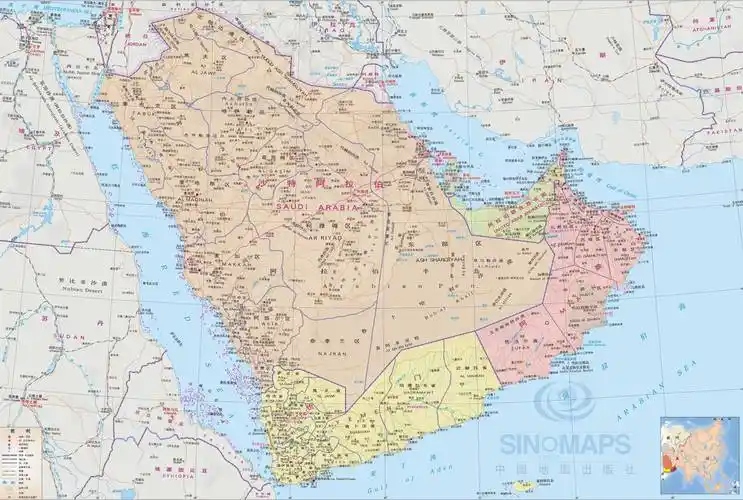 沙特地图一全图,沙特地图一高清版下载 - 8264户外8264.com