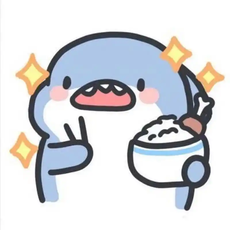 可爱的小鲨鱼头像～ 可爱小鲨鱼吃东西的样子,超级可爱!