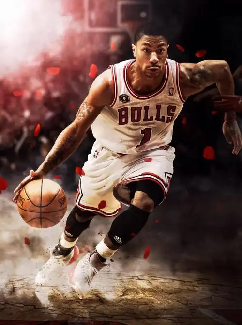 nba篮球明星公牛队德里克罗斯快速运球,高清图片,手机壁纸