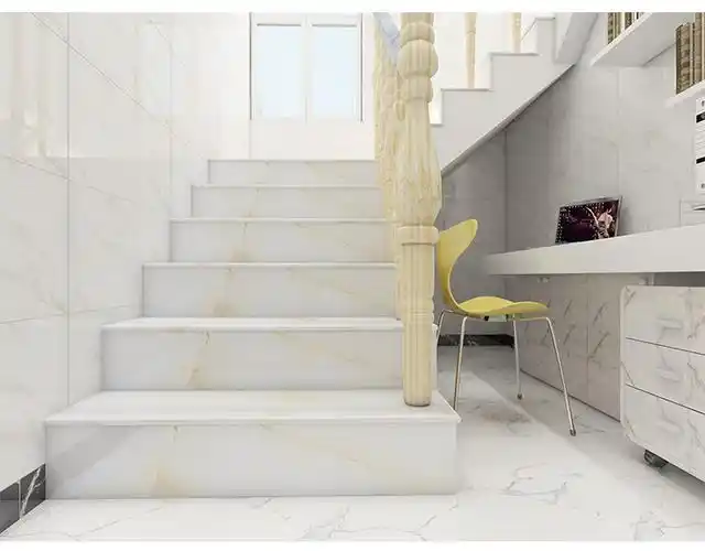 客厅一体式黑金花滑楼梯砖踏步砖600900全抛釉地板砖过门石有起发量不