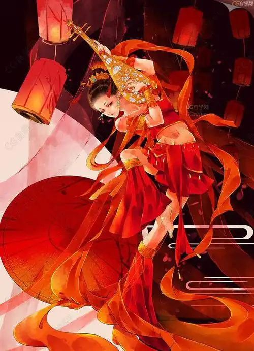 插画资源素材 一推美女 美妙婀娜的舞女