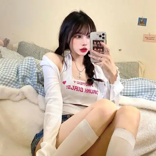 甜心辣妹韩系甜美洋气粉色字母绑带吊带波浪边防晒开衫女