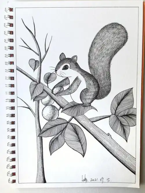 控笔练习64大家喜欢画植物还是动物呀