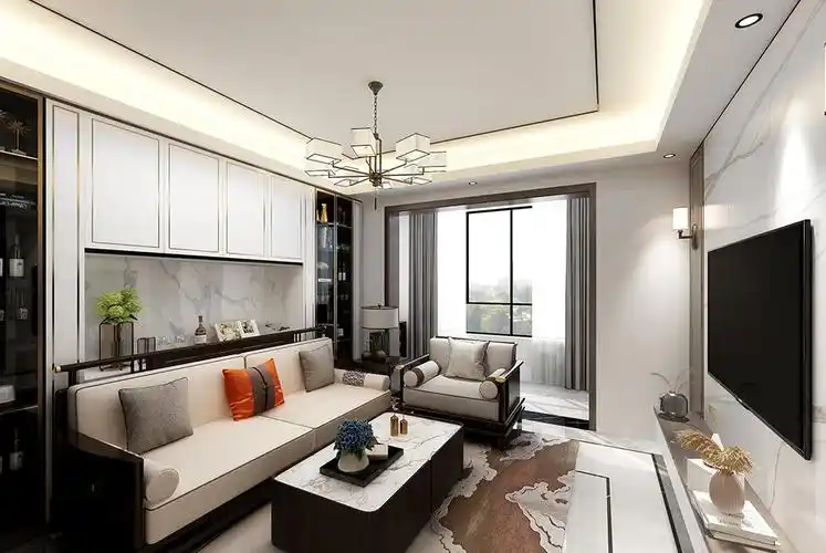 杨浦东外滩一号140平中式风格三房装修效果图