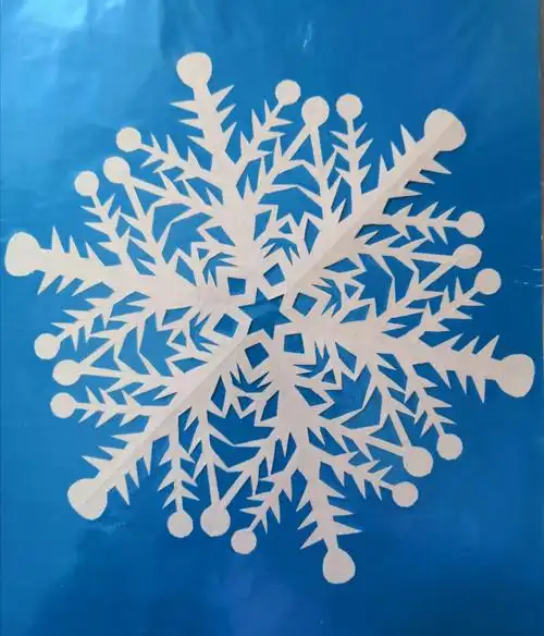 六折雪花剪纸附底稿