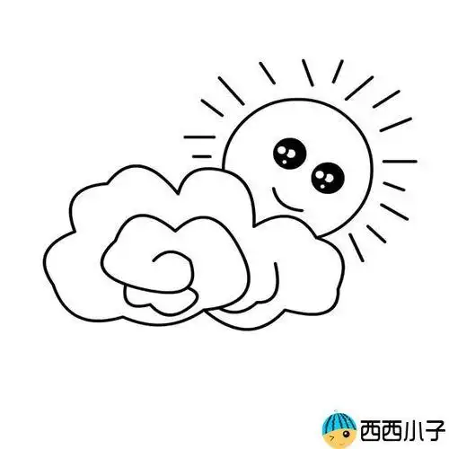 白云图片简笔画可爱好看的白云简笔画