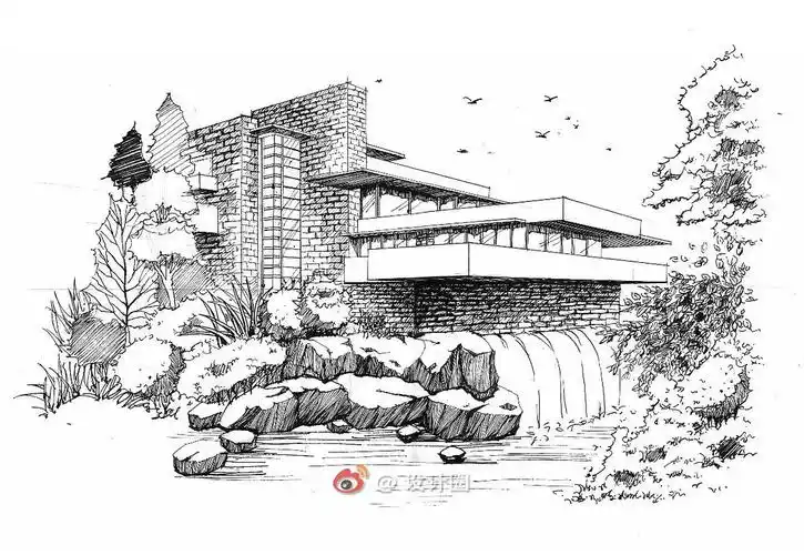 史上最全流水别墅手绘与快题100p