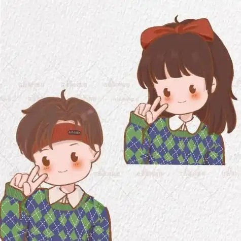 小红书可爱情侣卡通头像