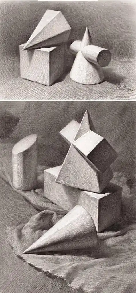 几何素描图片几何体素描图片临摹大全