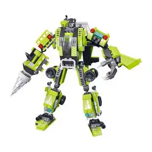 星钻积木匹配乐高男孩拼装变形机器人金刚工程车组装合体积木玩具 券