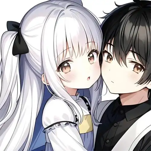 简约干净情侣头像动漫 恋爱时情侣间甜蜜的瞬间_情侣动漫头像_头像屋