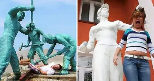 25个「只要一看到雕像就会摆出神姿势让大家笑翻天」的人!
