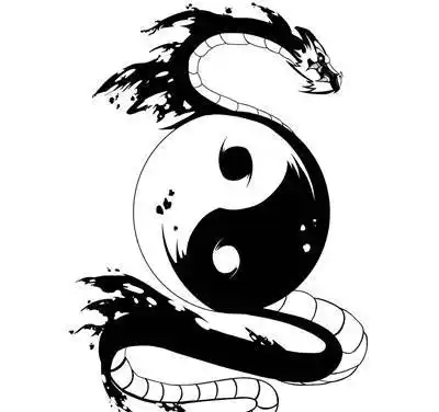 太极八卦图纹身手稿图案(27)