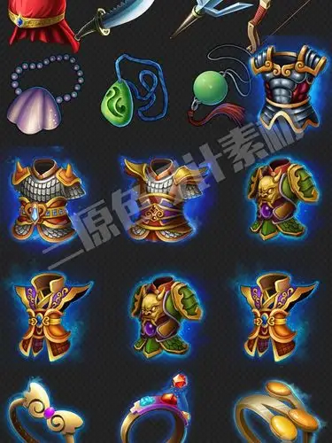 装备物品戒指套装图标 三国古代中国风 手游游戏美术素材ico资源