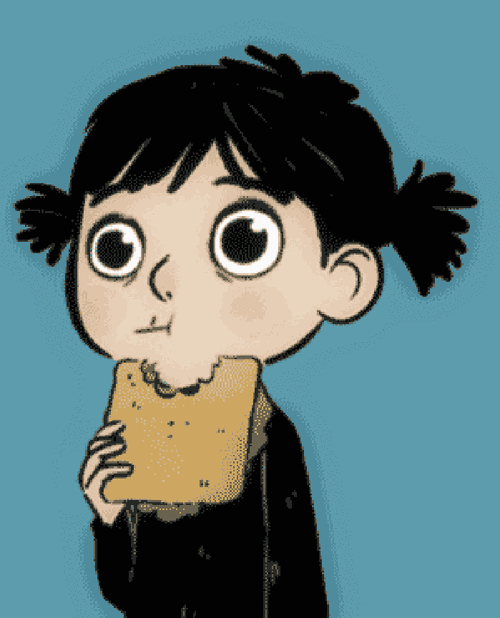 眼睛吃面包女孩大眼睛gif动图_动态图_表情包下载_soogif