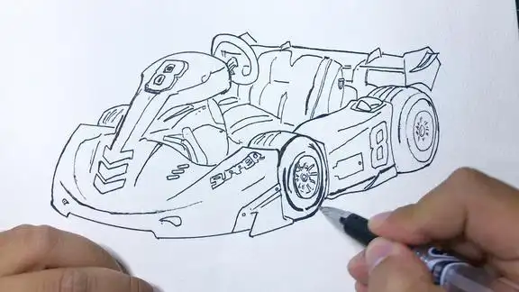 尝试画一辆卡丁车随意的画风别说还有点像