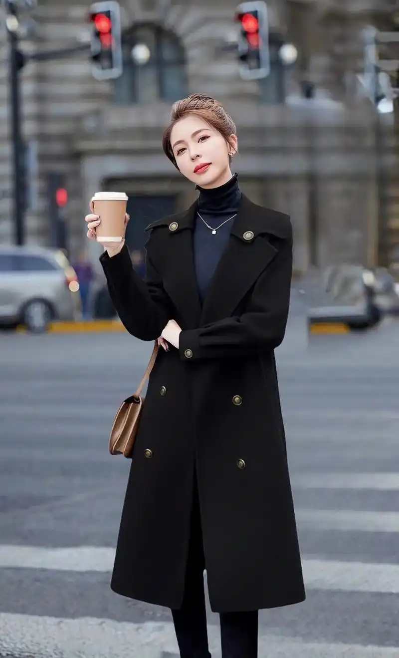 姐妹们,秋冬新款港风双面呢大衣已经火热上市了!
