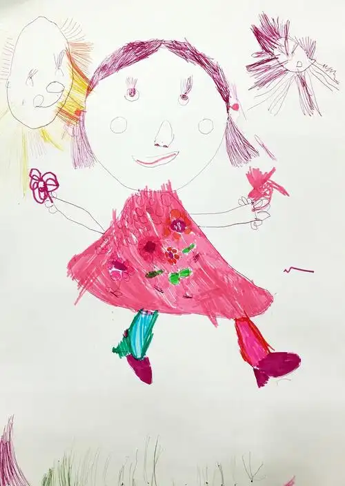 三岁半到四岁小孩的绘画成长记录——一步一个脚印走下去