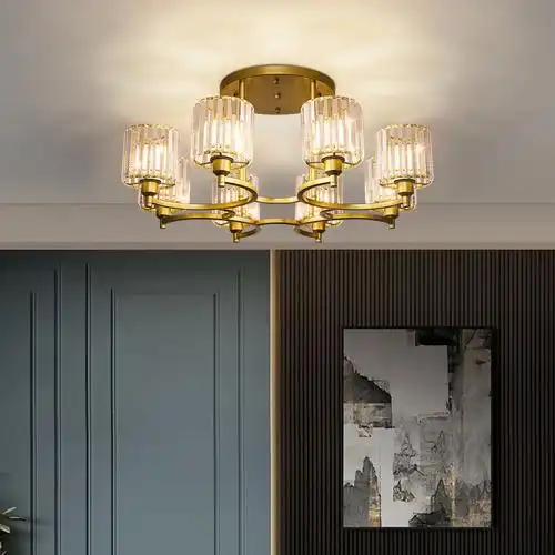 雷士照明led水晶吊灯美式轻奢大气家用客厅客厅吊灯