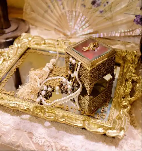 复古/雕花巴洛克/欧式镜面托盘收纳盘收纳饰品化妆品 各种物品都可以