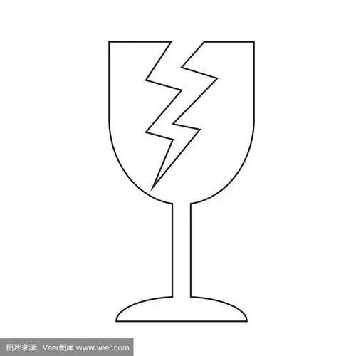 易碎图标符号插图设计