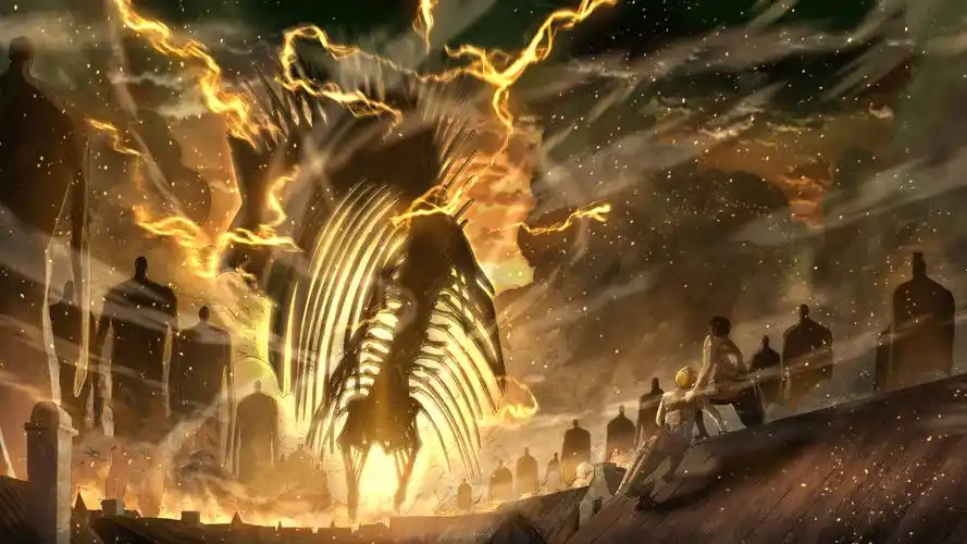 巨人130话艾伦始祖巨人形态登场给人一种极其恐怖的威慑力