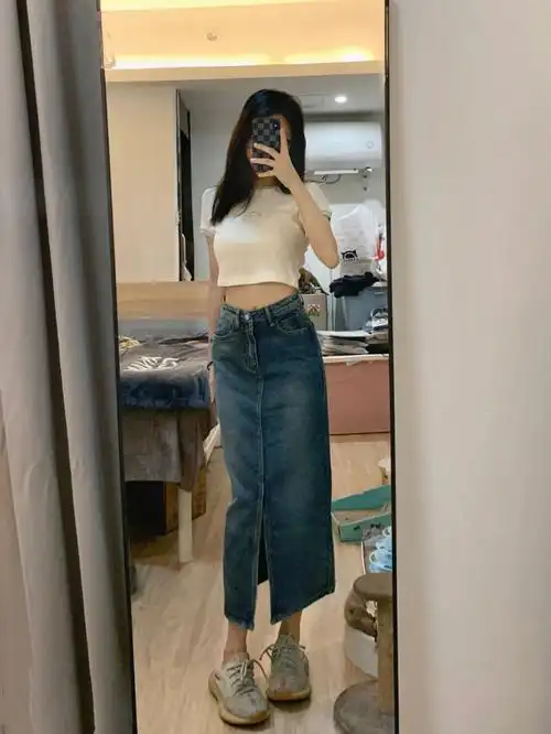 158牛仔半身裙就是小个子的福音