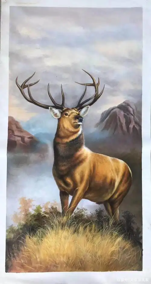大芬油画动物麋鹿
