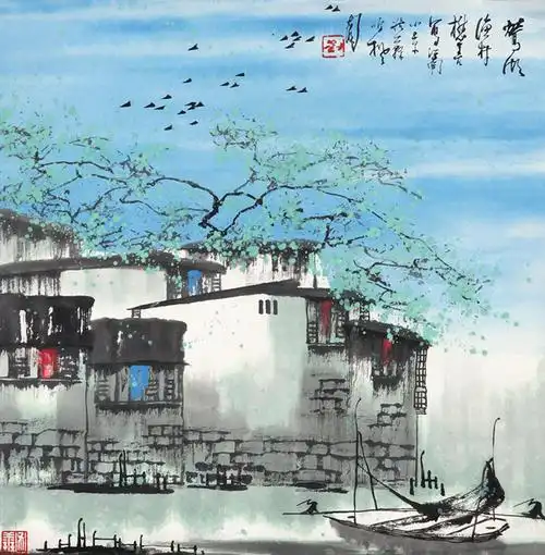 【江南水乡 立轴 纸本】拍卖品_图片_价格_鉴赏_绘画_雅昌艺术品拍卖