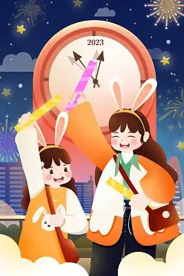 人物元素png素材彩色卡通手绘春节牛年2021春运坐火车高铁回家原创